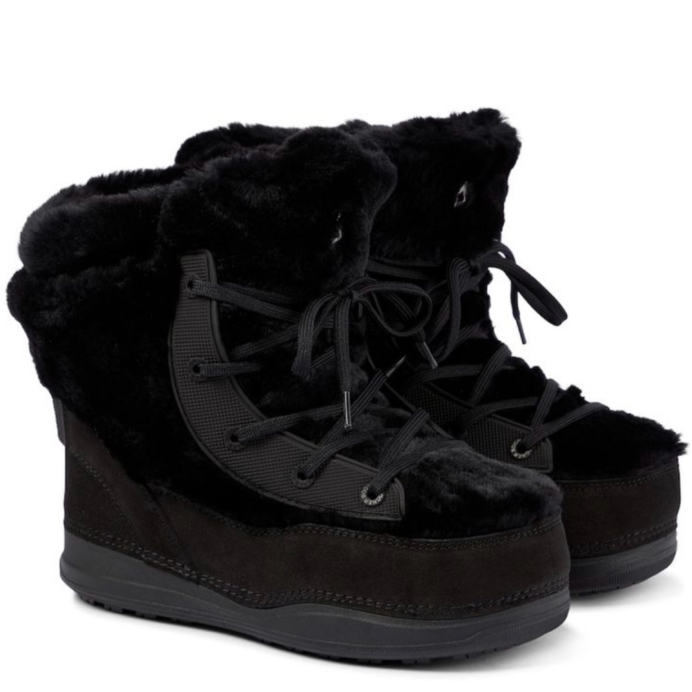 Bogner Black Faux Fur Winter Boots la Plagne